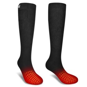 Men's Sporty Knitted Electric Heating Socks  Far Infrared Fiber Heating Elements Anti-Slip Design Warm Cotton Spandex (Option: L)