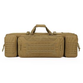 VOTAGOO Double Rifle Case Gun Bag, Safely Long-Barrel Firearm Transportation Cases  Locks, All-Weather Soft Tactical Range Bag Ackpack For Shotgu (Option: Tan-42inches)