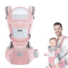 Baby Carrier with Hip Seat, Multi-Functional 9 in 1 Baby Carrier (Color: Pink)